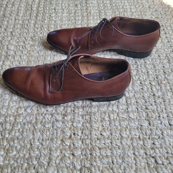 Bruno Magli Italian Made Brown Leather Lace Up Loafers Men's Size 11.5 - Picture 6 of 16
